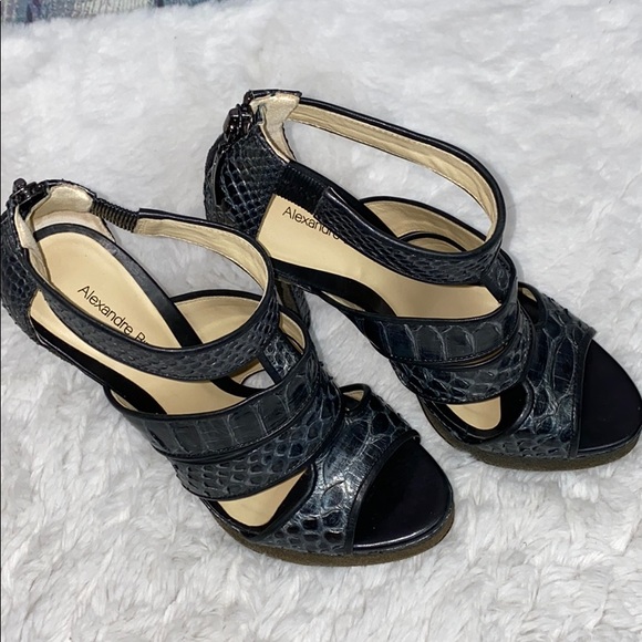 Alexandre Birman python leather open toe pumps 6 - Picture 7 of 9